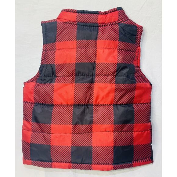 Baby Vest Healthtex 12 Month Buffalo Plaid Puff Red Black Little Explorer Zipper - Picture 7 of 7